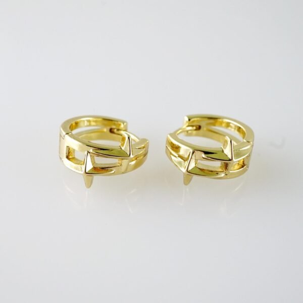 E2076 Earrings - Aretes - Plain - 14K Real Color