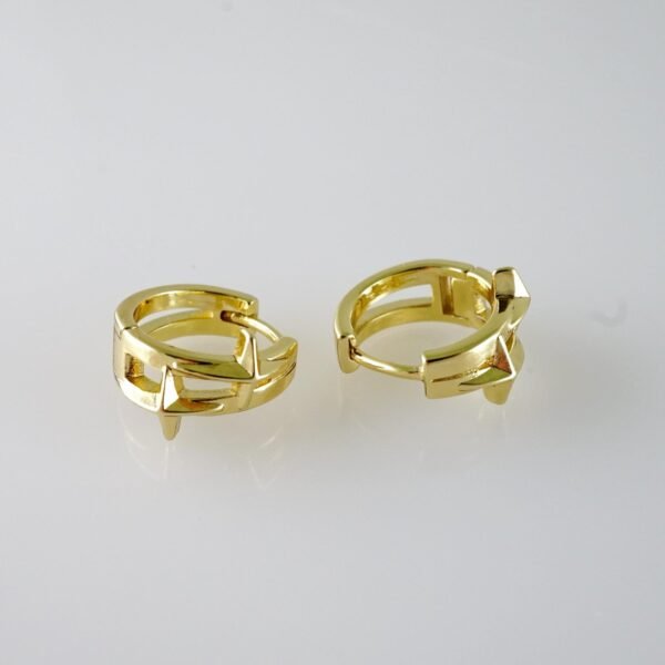 E2076 Earrings - Aretes - Plain - 14K Real Color - Image 2