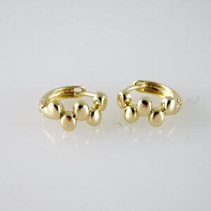 E2081 Earrings - Aretes - Plain - 14K Real Color