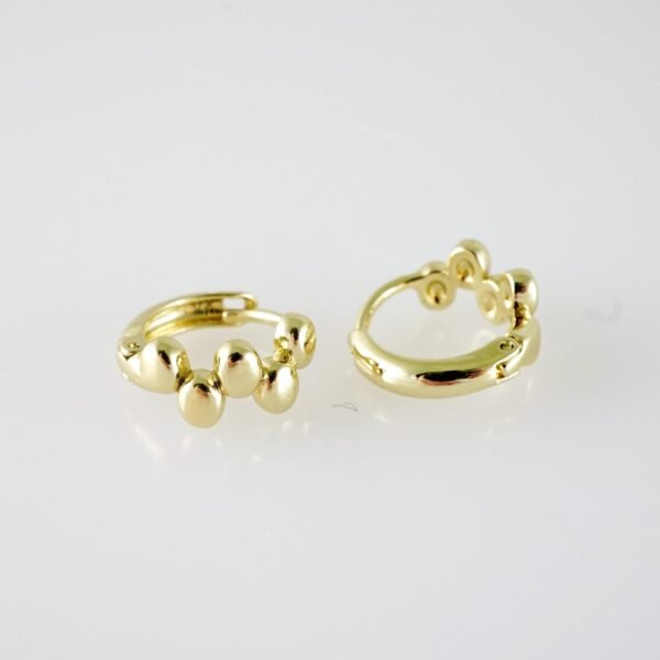 E2081 Earrings - Aretes - Plain - 14K Real Color - Image 2