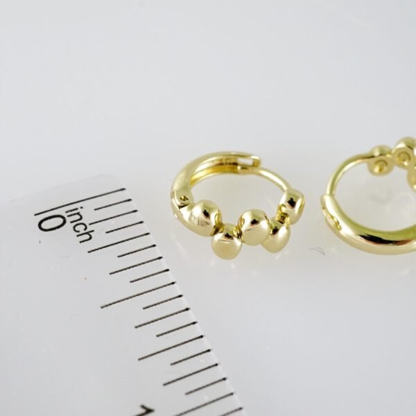 E2081 Earrings - Aretes - Plain - 14K Real Color - Image 3