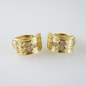 E2084 Earrings - Aretes - Zircon Stone - 14K Real Color
