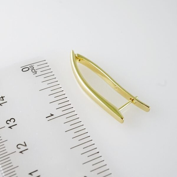 E2086 Earrings - Aretes - Plain - 14K Real Color - Image 3