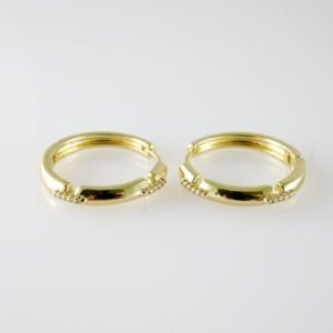 E2087 Earrings - Aretes - Plain - 14K Real Color