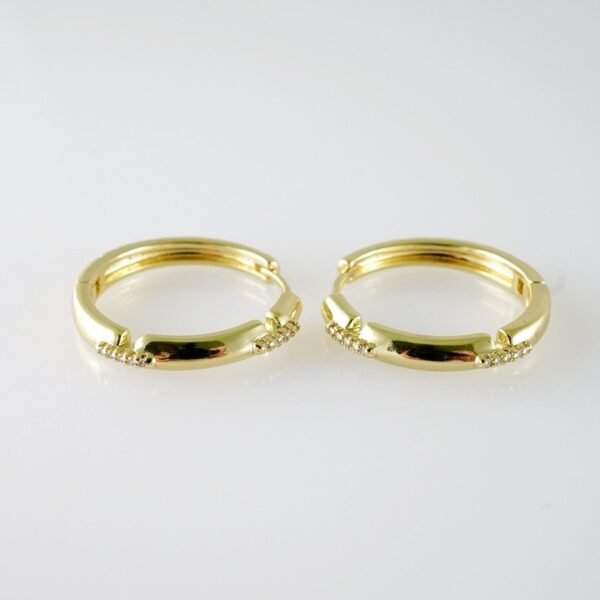 E2087 Earrings - Aretes - Plain - 14K Real Color