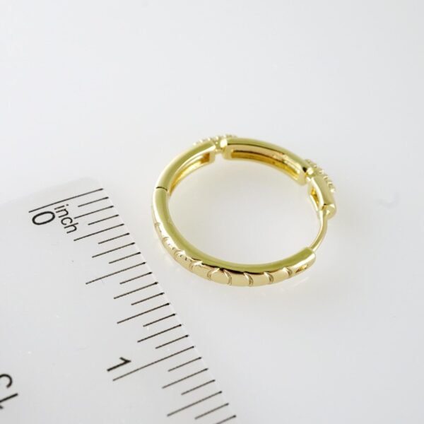 E2087 Earrings - Aretes - Plain - 14K Real Color - Image 3