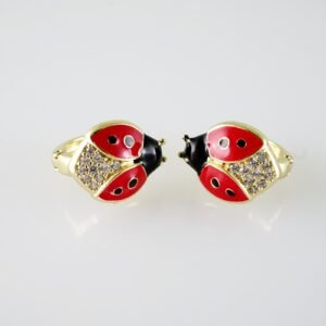 E2088 Earrings - Aretes - Zircon Stone - 14K Real Color