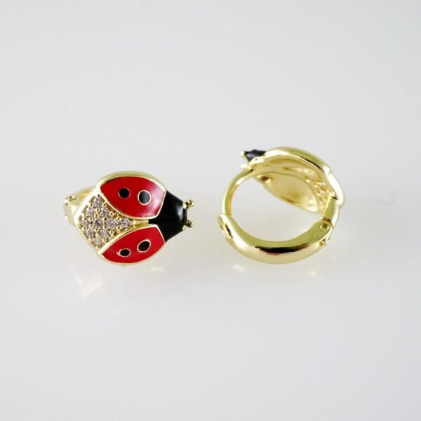 E2088 Earrings - Aretes - Zircon Stone - 14K Real Color - Image 2