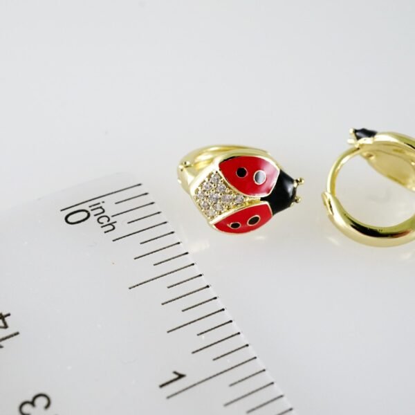 E2088 Earrings - Aretes - Zircon Stone - 14K Real Color - Image 3