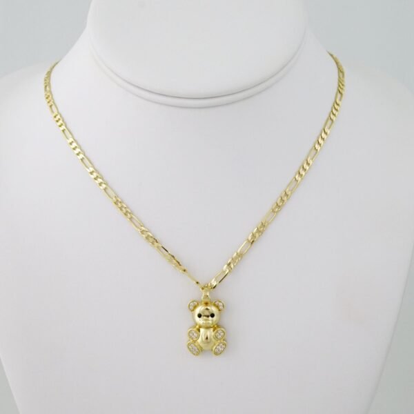 SET1569 Cadenas - Colgante -  Chain W - Pendants - 14K Real Color - Zircon Stone - 3mmX55cm Figaro