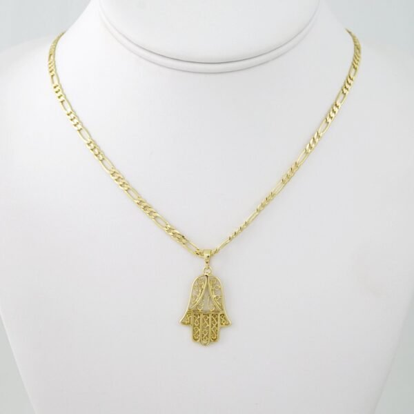 SET1570 Cadenas & Colgantes - Chain - Pendants - Plain - 14K Real Color - 3mmX55cm - Figaro