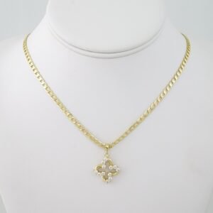 SET1576 Cadenas - Colgante -  Chain W - Pendants - 14K Real Color - Zircon Stone - 3mmX60cm