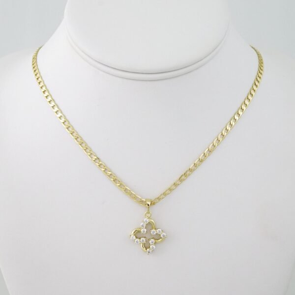 SET1576 Cadenas - Colgante -  Chain W - Pendants - 14K Real Color - Zircon Stone - 3mmX60cm
