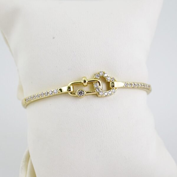 P387 Bangle - Pulsos Duros - Zircon Stone - 14K Real Color