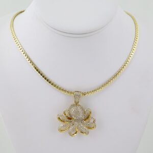 SET1607 Gargantilla - Choker - Zircon Stone - 14K Real Color