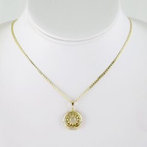 SET1621 Cadenas - Colgante -  Chain W - Pendants - 14K Real Color - Zircon Stone - 2mmX50cm