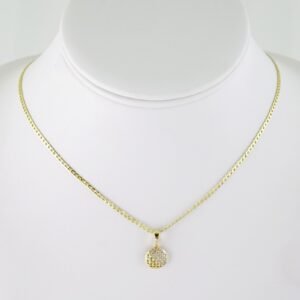SET1620 Cadenas - Colgante -  Chain W - Pendants - 14K Real Color - Zircon Stone - 2mmX50cm