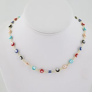 SET1595  Gargantilla - Choker - Plain - Zircon Stone - Ojitos