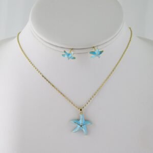 SET1634 Cadenas - Colgante - Aretes - Chain W - Pendants- Earrings - 14K Real Color - Zircon Stone - 2mmx45cm
