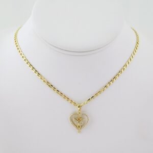 SET1653 Cadenas - Colgante -  Chain W - Pendants - 14K Real Color - Zircon Stone - 3mmX45cm