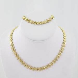 SET1644 Gargantilla & Pulsera - Choker W - Bracelet - Zircon Stone - 14K Real Color