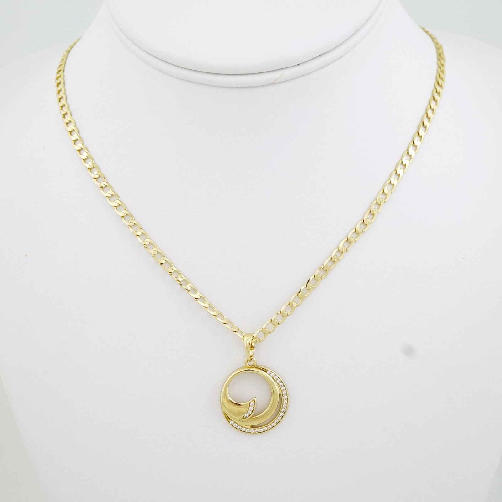 SET1709 Cadenas & Colgantes - Chain - Pendants - Zircon Stone - 14K Real Color - 3mmX60cm