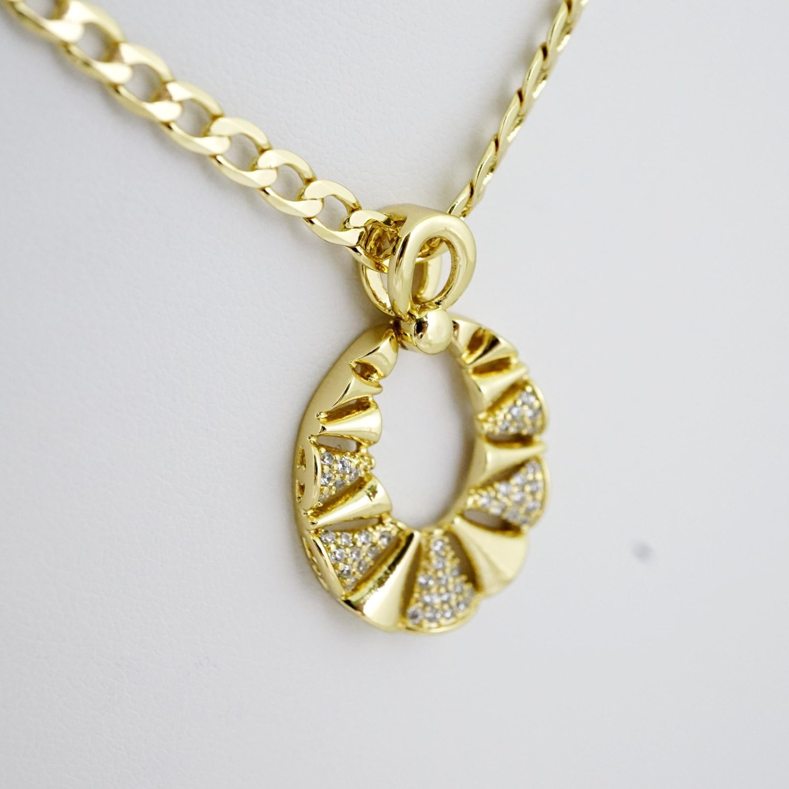 SET1712 Cadenas & Colgantes - Chain - Pendants - Zircon Stone - 14K Real Color - 3mmX60cm - Image 2