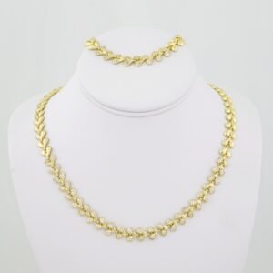 SET1523 Gargantilla - Pulsera - Choker W - Bracelet - Zircon Stone - 14K Real Color