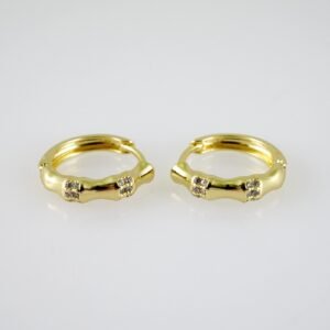 E2399 Earrings - Aretes - Zircon Stone - 14K Real Color